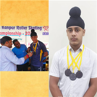 Satbir Singh of class 8C for bagging three bronze medals in 300 metre, 500 metre and 1000 metre races at the Open District Championship organised by DPS Kalyanpur on 25th and 26th September. He will now be participating in the Open State Championship in Noida.